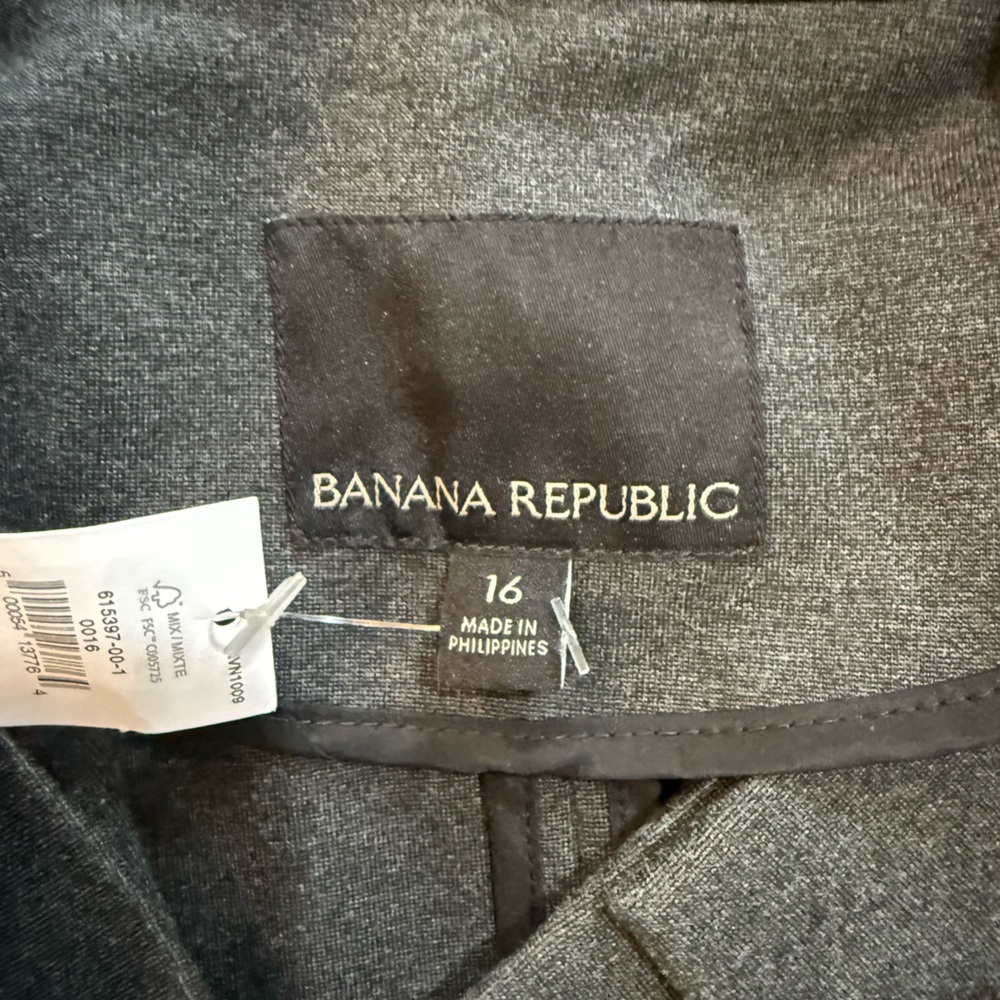 NEW Banana Republic 2 Button Blazer-Gray-Size 16 - Picture 3 of 9